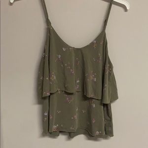 green tank top with floral design
